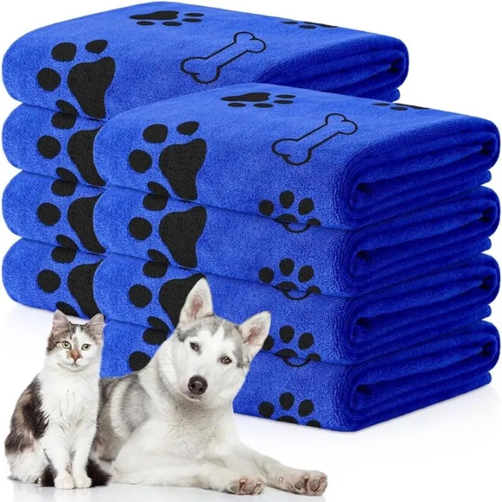 Super-Absorbent Pet Towel - Quick-Dry Microfiber, For Cats & Medium Dogs